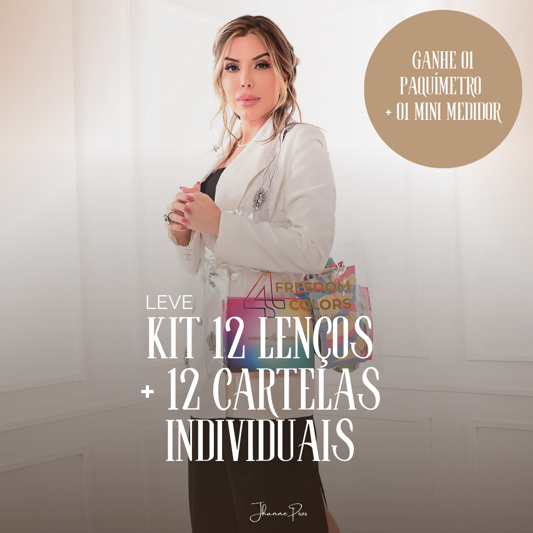 Leve KIT 12 LENÇOS + 12 CARTELAS INDIVIDUAIS e GANHE 1 KIT PAQUÍMETRO + 1 MINI MEDIDOR