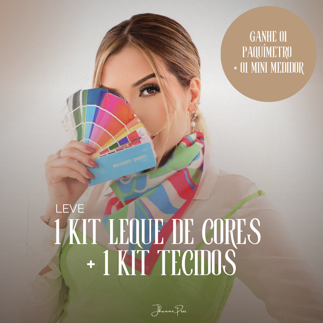 Leve 1 KIT LEQUE DE CORES + 1 KIT TECIDOS e GANHE 1 MINI MEDIDOR + 1 PAQUÍMETRO