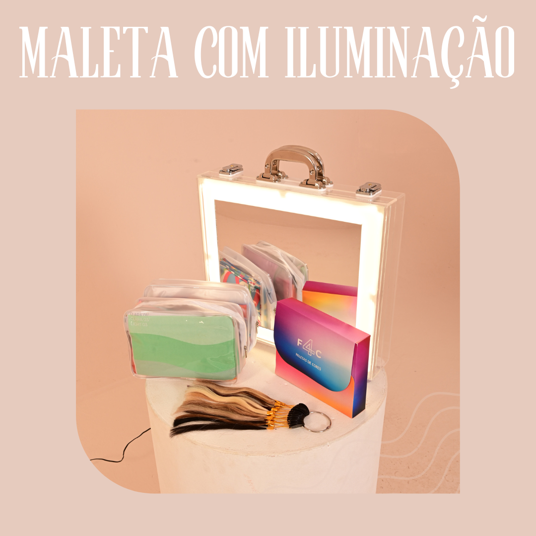 Maleta em acrílico com iluminação com LED