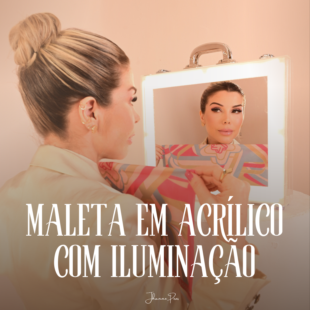 Maleta em acrílico com iluminação com LED