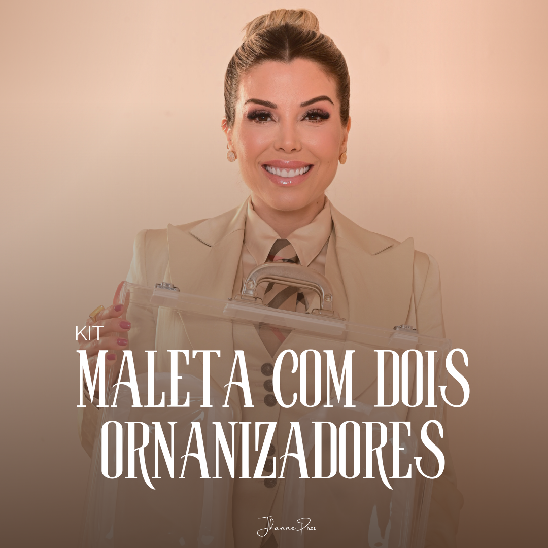 KIT maleta em acrílico com 2 organizadores
