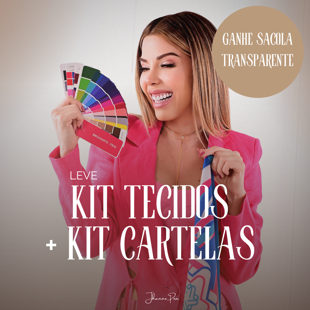 Leve um KIT TECIDOS + KIT CARTELAS e GANHE uma SACOLA TRANSPARENTE